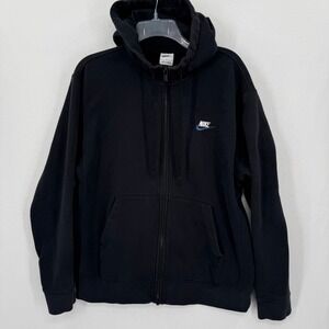 Nike Mens Sportswear Club Fleece Full Zip Hoodie Black DQ8384-010 M Jacket